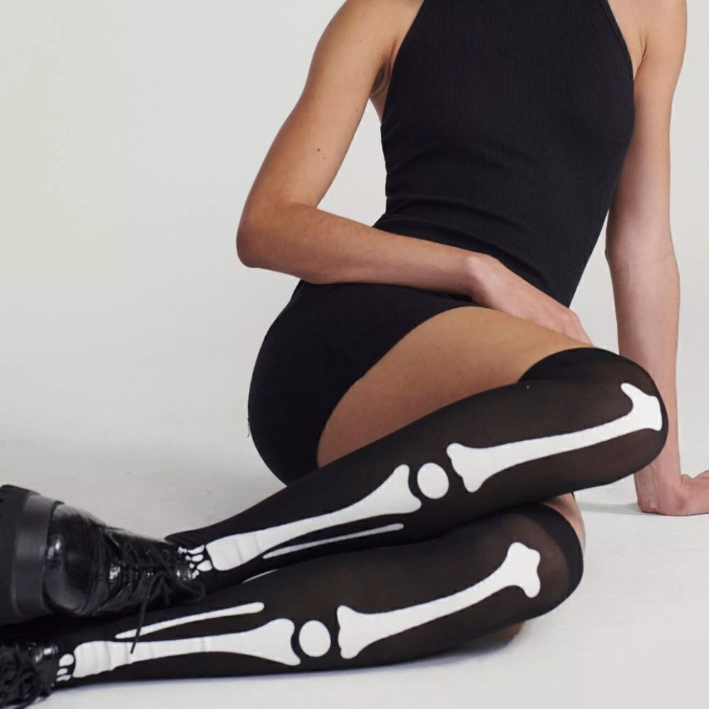 Nasty Gal Over The Knee Skeleton Socks